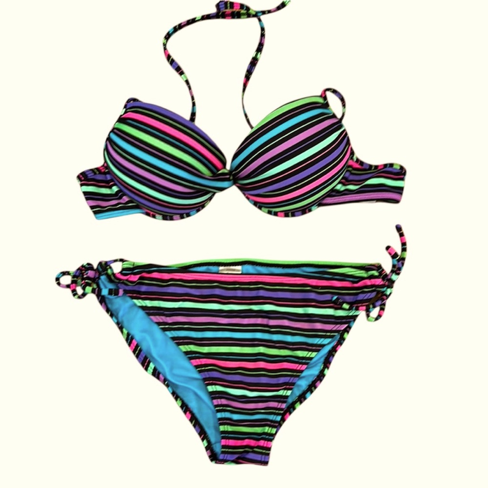 Striped Multicolor Bikini Set